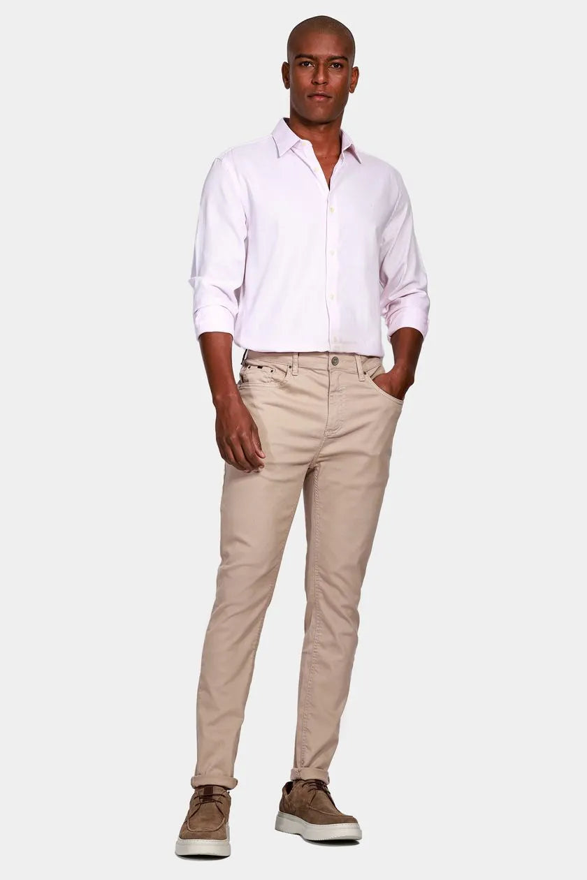 Camisa Manga Longa Cosmo Regular Maquineta Pontilhada Rosa