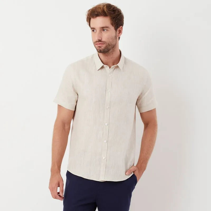 Camisa Linho Lisa Areia Original Penguin
