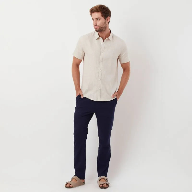 Camisa Linho Lisa Areia Original Penguin