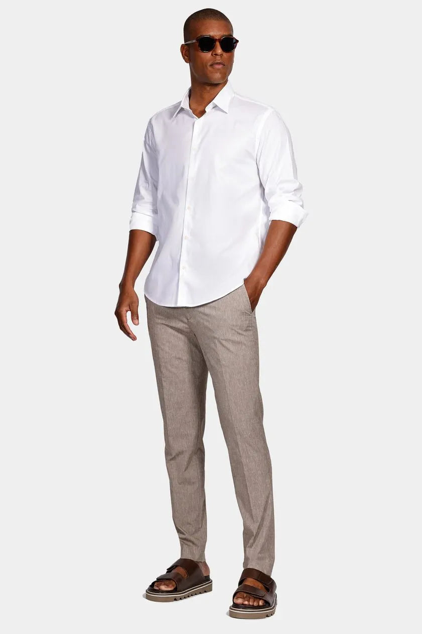 Camisa Manga Longa Cosmo Slim Algodão Egípcio Maquinetado