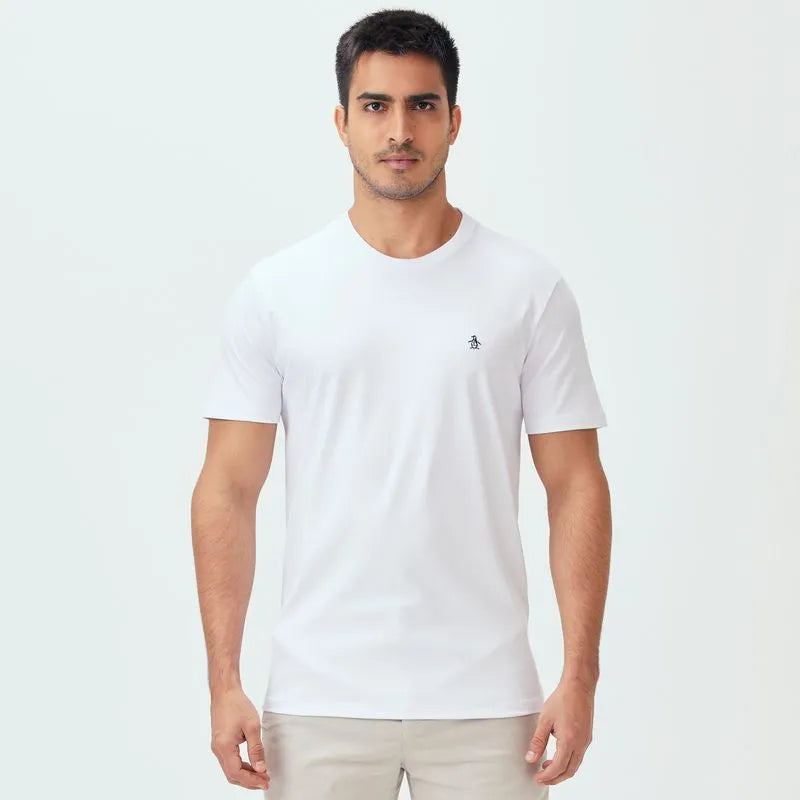 Camiseta Pima Peruano Patch Branca Original Penguin
