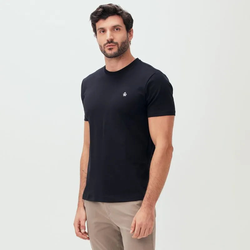 Camiseta Pima Peruano Patch Preta Original Penguin