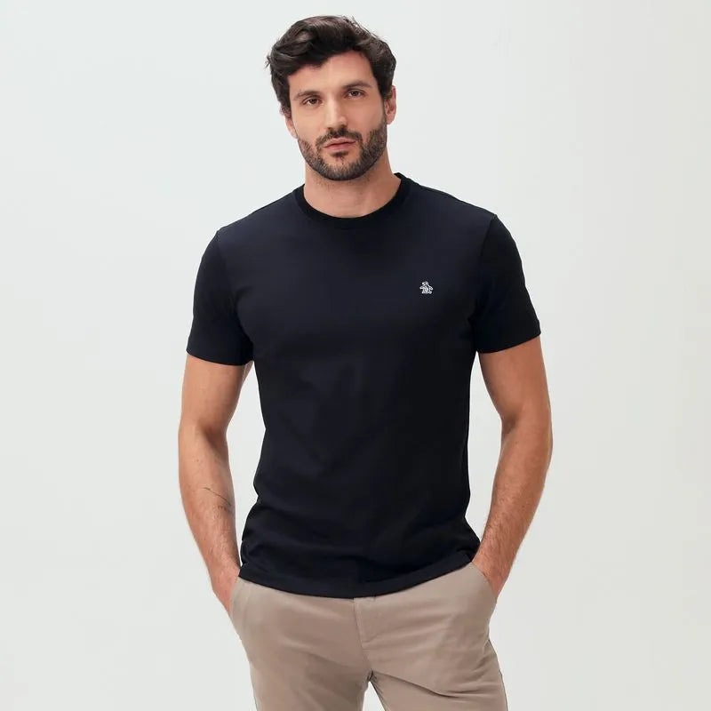 Camiseta Pima Peruano Patch Preta Original Penguin