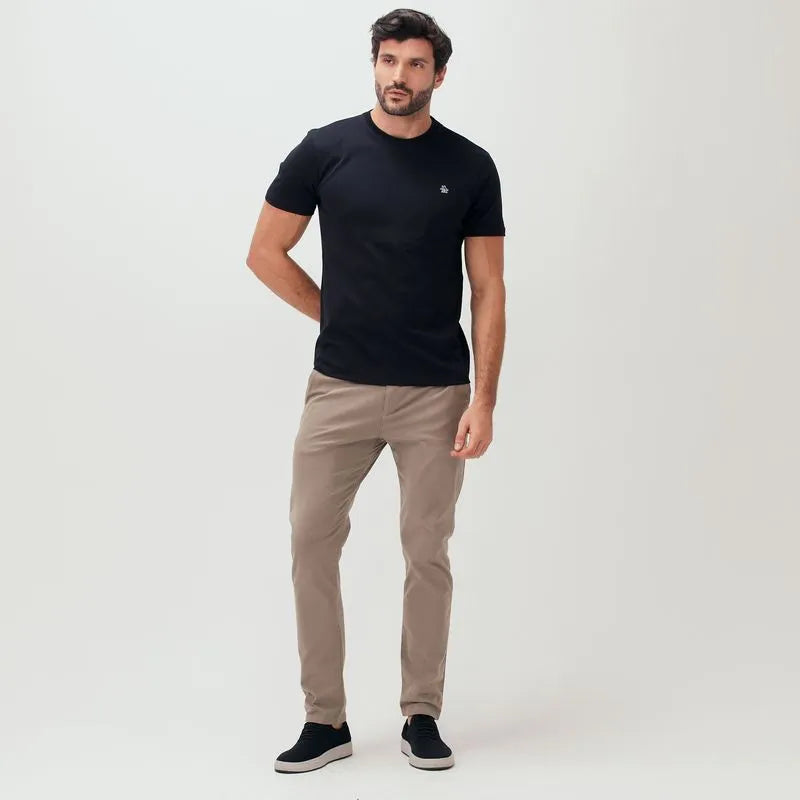 Camiseta Pima Peruano Patch Preta Original Penguin