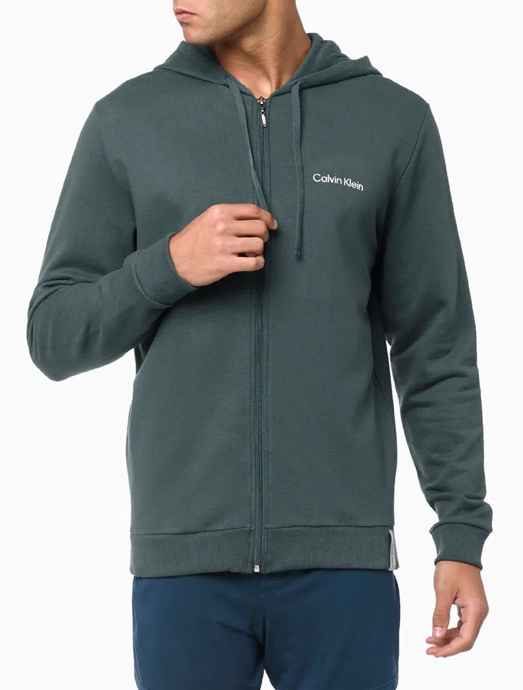 Blusão Com Zíper Capuz Modern Cotton Calvin Klein Oliva