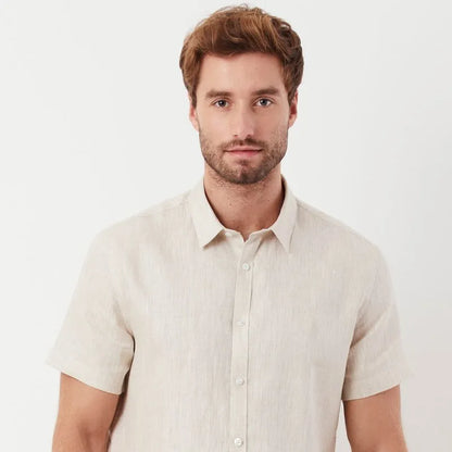 Camisa Linho Lisa Areia Original Penguin