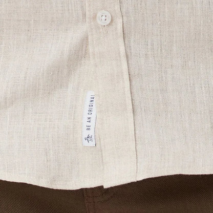 Camisa Linho Lisa Areia Original Penguin ML