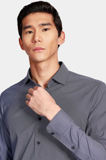Camisa Manga Longa Cosmo Slim Tech Flex Marinho