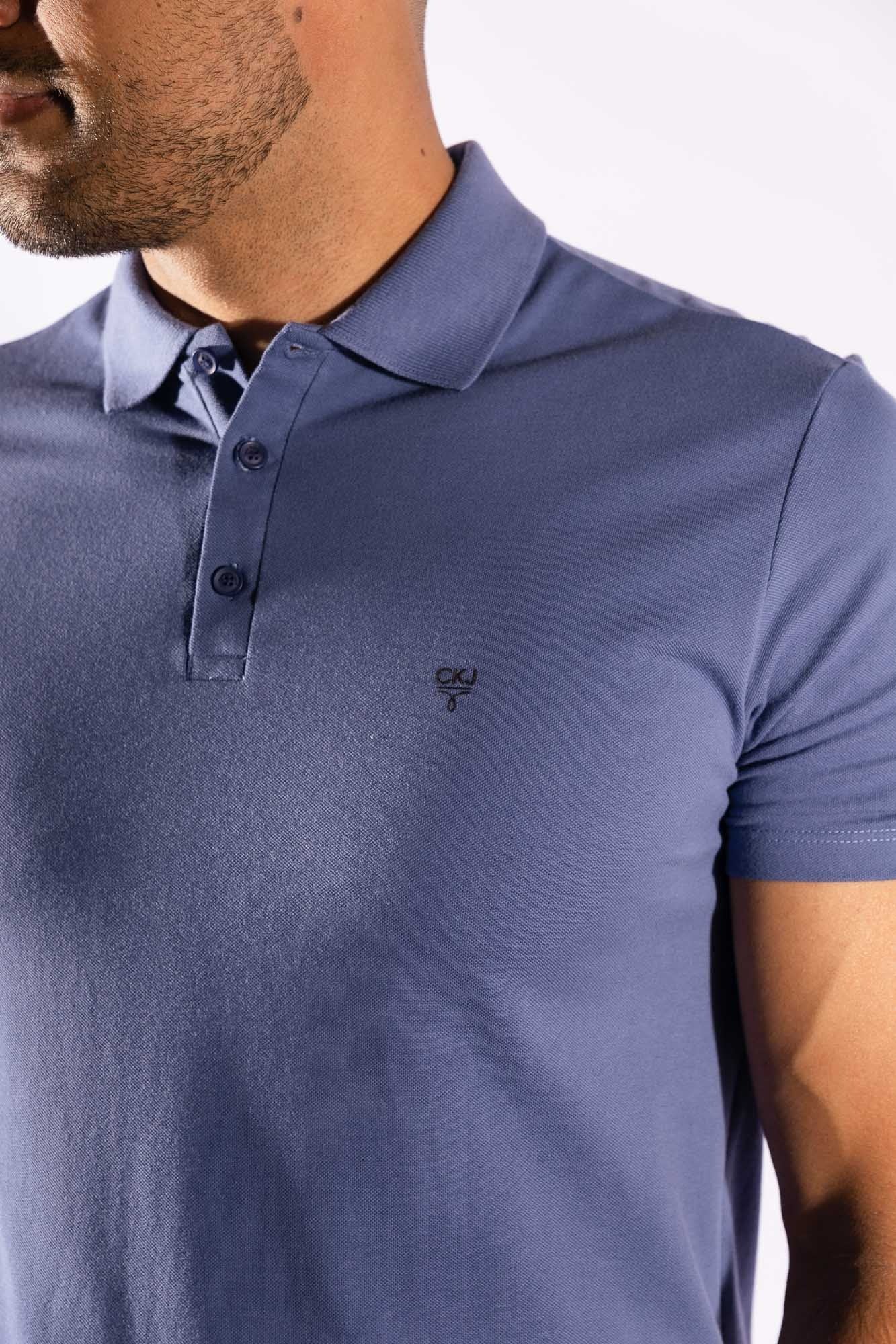 Polo MC Logo Omega Azul Calvin Klein