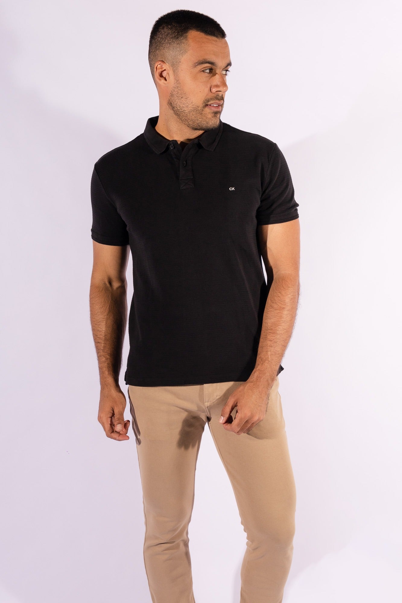 Polo MC Relevo Calvin Klein Preta