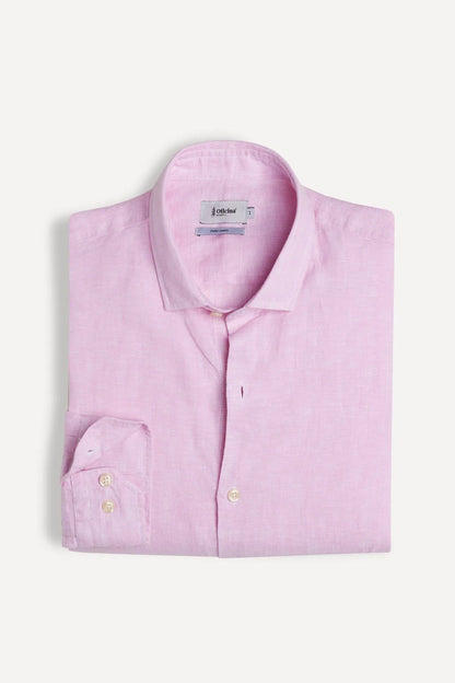 Camisa Roma Linho Manga Longa Rosa Oficina Reserva