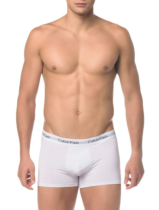 Kit 4 Cuecas Low Rise Trunk Cotton Branca Calvin Klein