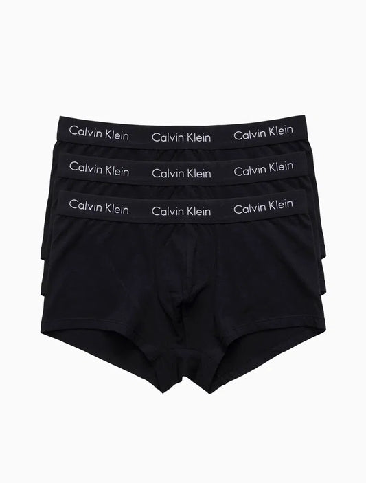 Kit 3 Cuecas Low Rise Cotton Preto Calvin Klein